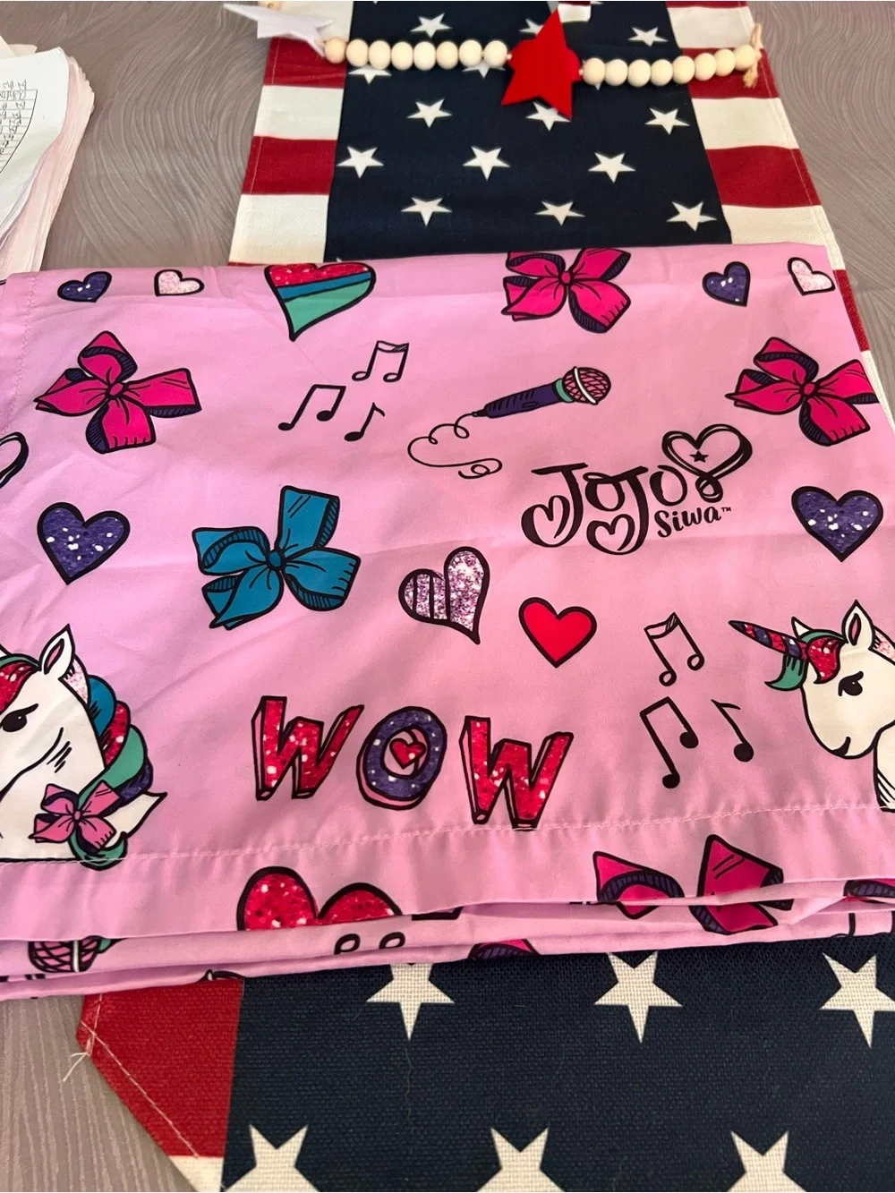 JoJo Siwa Pink Unicorn Bow Microphone Sheet Set